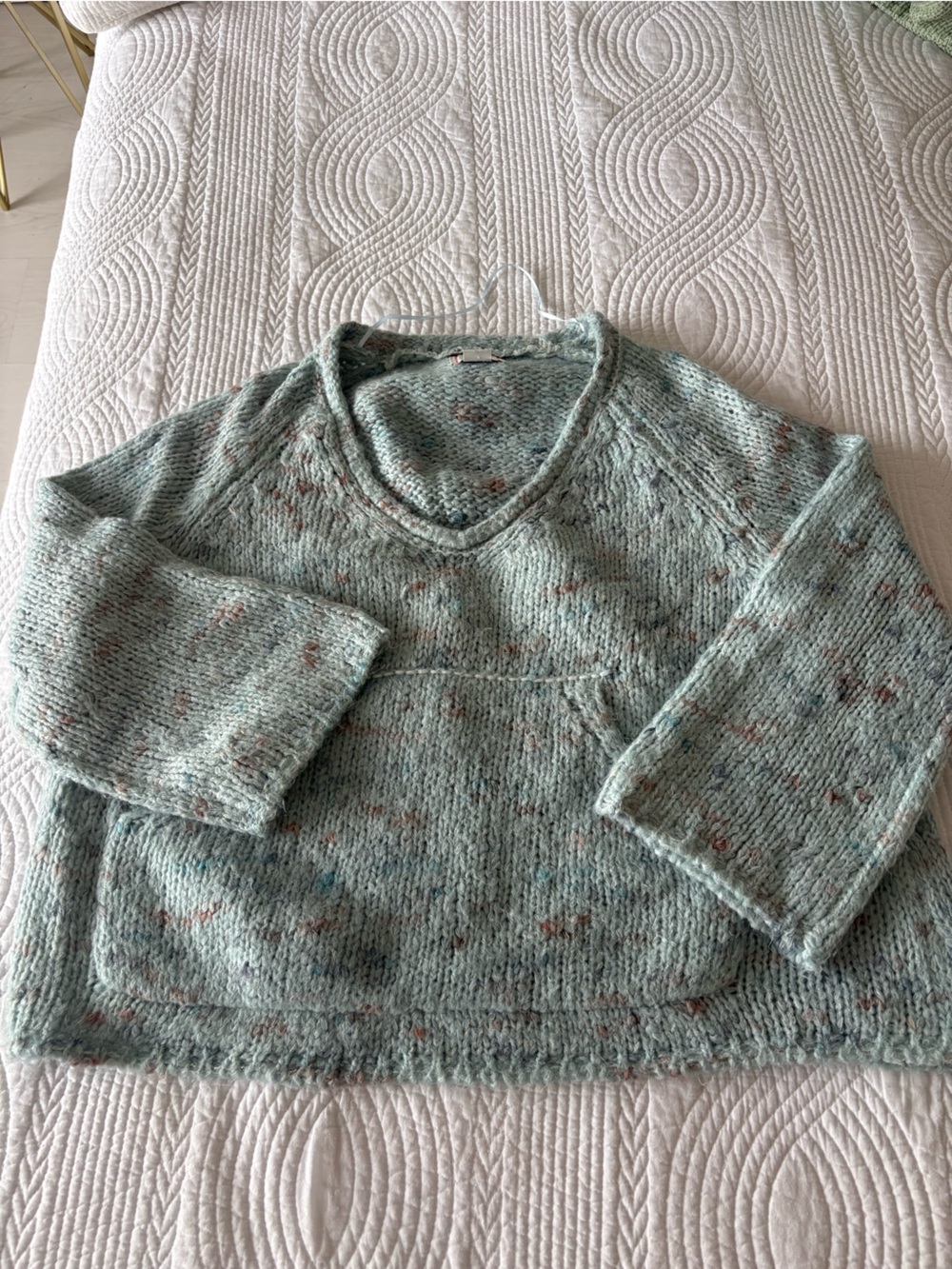 BDG Speckled Light Aqua Knit Sweater women